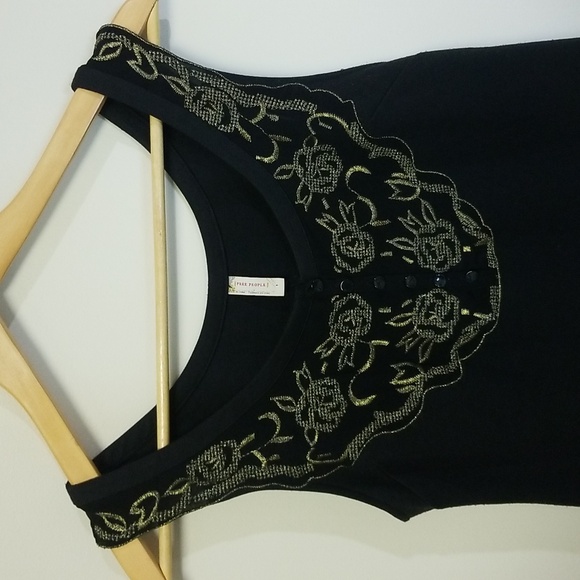 Free People Gold Trim Shift Dress - Picture 7 of 12
